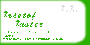 kristof kuster business card